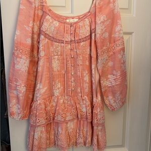 Love Shack Fancy Floral Pink Mini Dress